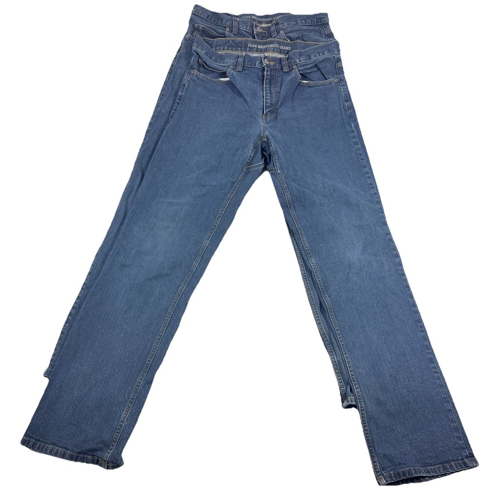 Duluth Flex Weekender Jeans Mens 34x34 Relaxed Fit Dark Wash Denim Set Of 2 Flaw